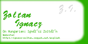 zoltan ignacz business card